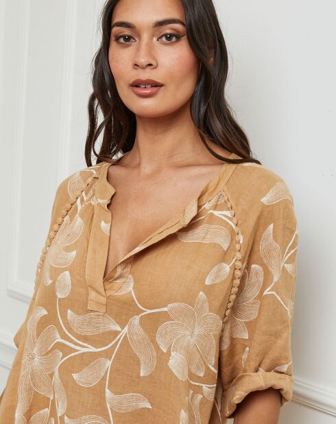Robe 100% Lin Korry camel
