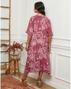 Robe 100% Lin Korry vieux rose