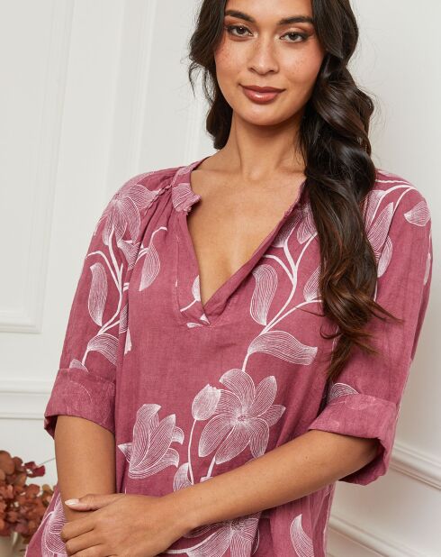 Robe 100% Lin Korry vieux rose