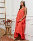 Robe 100% Lin Norgel corail