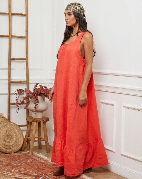 Robe 100% Lin Norgel corail