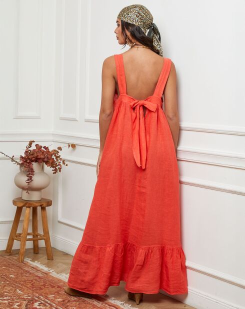 Robe 100% Lin Norgel corail