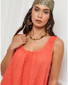 Robe 100% Lin Norgel corail