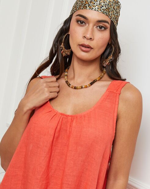 Robe 100% Lin Norgel corail
