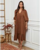 Robe 100% Lin Presty marron
