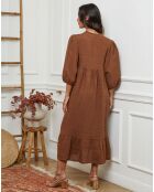 Robe 100% Lin Presty marron