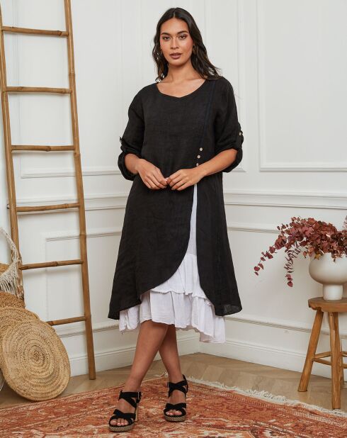 Robe 100% Lin Saxo noire