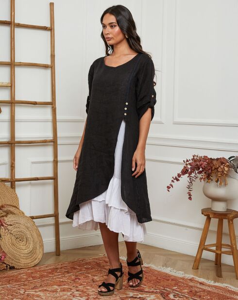 Robe 100% Lin Saxo noire