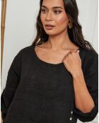 Robe 100% Lin Saxo noire