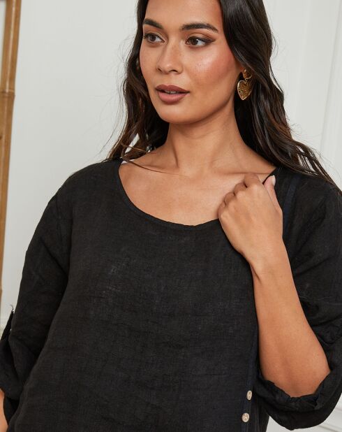 Robe 100% Lin Saxo noire