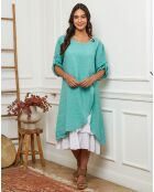 Robe 100% Lin Saxo vert d'eau