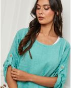 Robe 100% Lin Saxo vert d'eau
