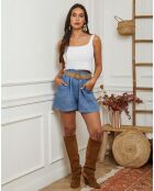 Short 100% Lin Jardel bleu indigo