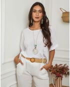 Top Claudine blanc
