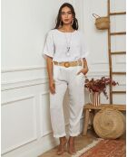 Top Claudine blanc