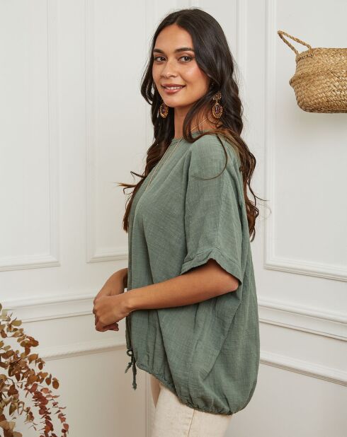 Top Claudine vert kaki