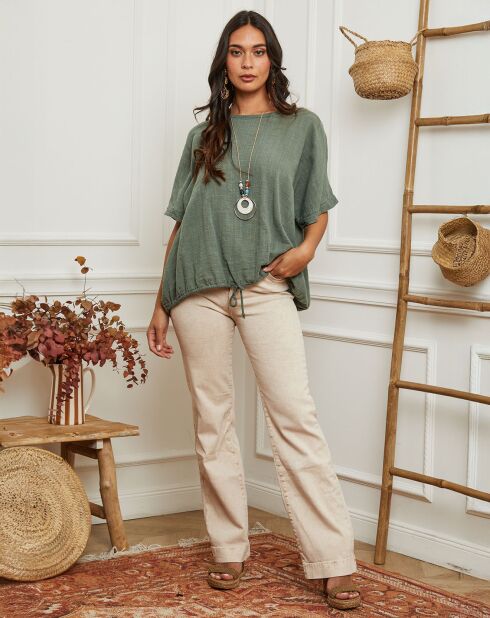 Top Claudine vert kaki