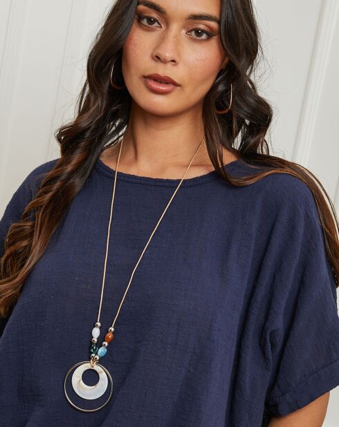 Top Claudine bleu marine