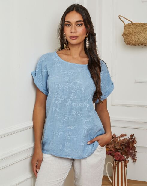 Top Furtive bleu indigo