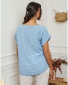 Top Furtive bleu indigo