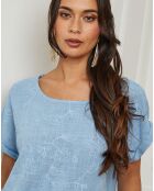 Top Furtive bleu indigo