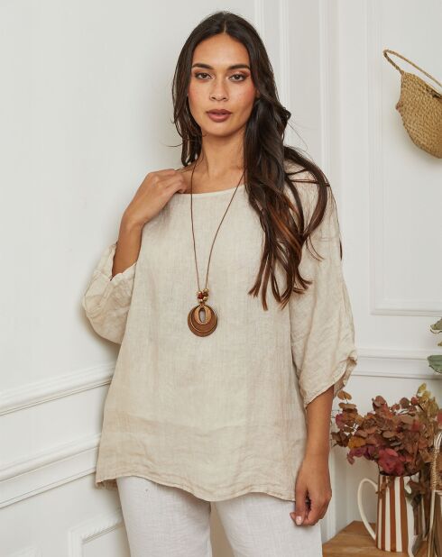 Top 100% Lin Under beige