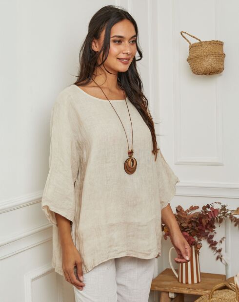 Top 100% Lin Under beige