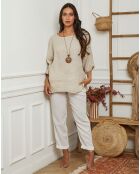 Top 100% Lin Under beige
