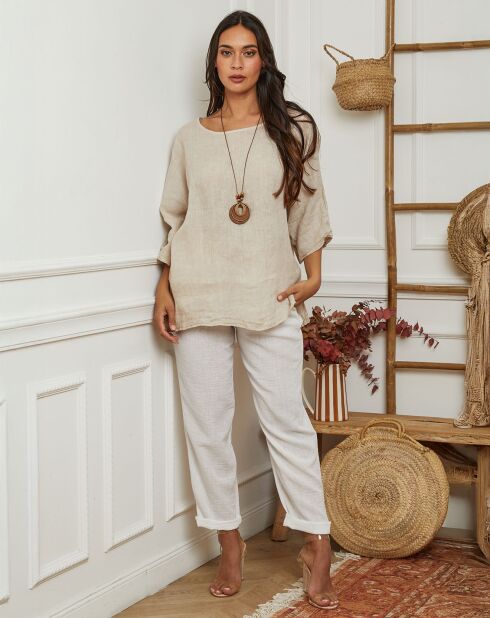 Top 100% Lin Under beige