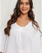 Tunique 100% Lin Kalela blanche