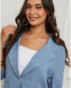 Veste 100% Lin Irdwan bleu indigo