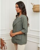 Veste 100% Lin Irdwan vert kaki