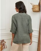 Veste 100% Lin Irdwan vert kaki