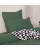 Parure de Couette 3 pcs 240x220 100% Gaze de Coton Lavé vert cèdre