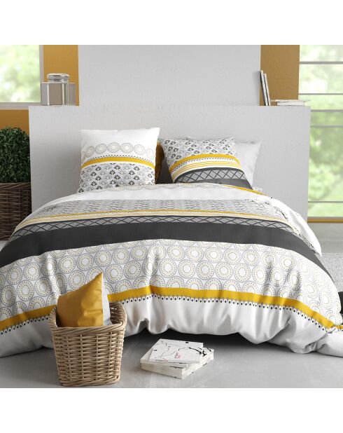 Parure Housse de Couette 3pcs 100% Coton 57fils spira