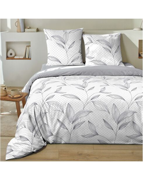 Parure Housse de Couette 3 pcs 100 % Coton 51 Mikano blanche