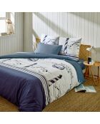 Parure Housse de Couette 3 pcs 100 % Coton 51 Plaisance Captain bleue