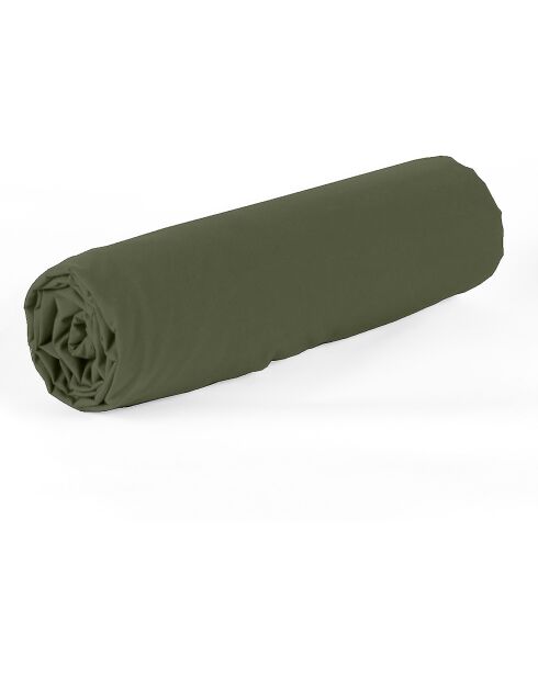 Drap Housse en percale de Coton vert