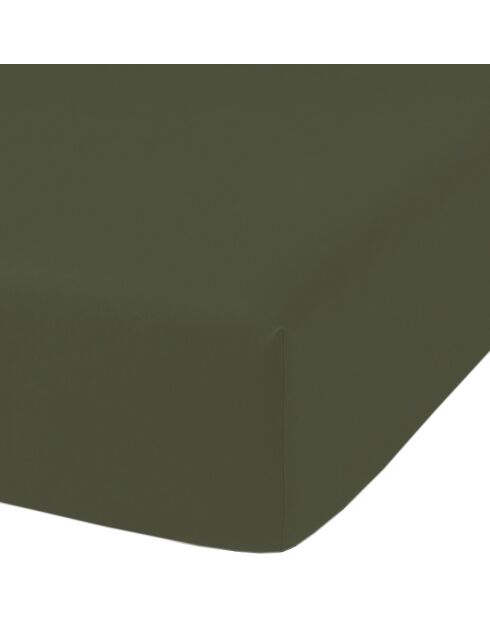 Drap Housse en percale de Coton vert