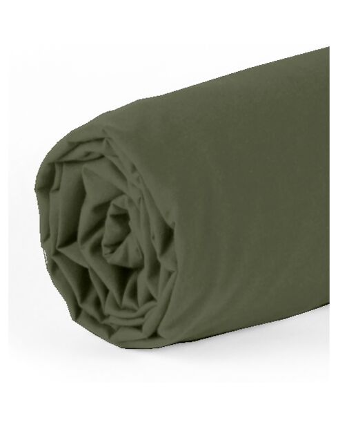 Drap Housse en percale de Coton vert