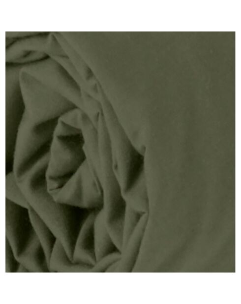 Drap Housse en percale de Coton vert