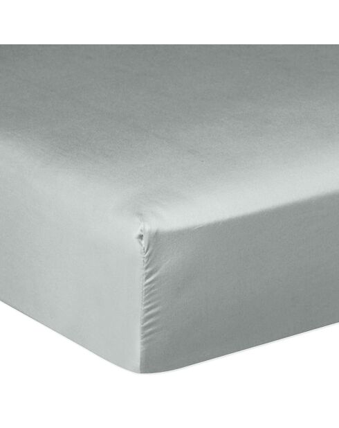 Drap housse satin de coton lavé bonnet 30 cm vert