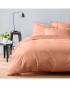 Housse de couette satin de coton lavé  rose