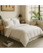 Housse de couette en percale de coton lavé blanc nuage