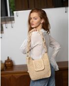 Sac porté épaule en Raphia Adriano naturel - 25x30x6 cm