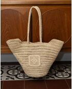 Sac cabas en Raphia Angelo naturel  - 50x36x14 cm