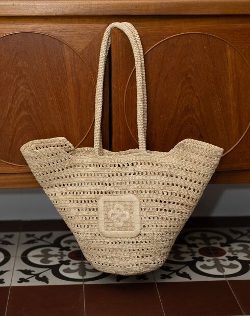 Sac cabas en Raphia Angelo naturel  - 50x36x14 cm