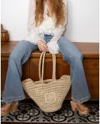 Sac cabas en Raphia Angelo naturel  - 50x36x14 cm