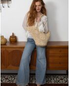 Sac cabas en Raphia Angelo naturel  - 50x36x14 cm