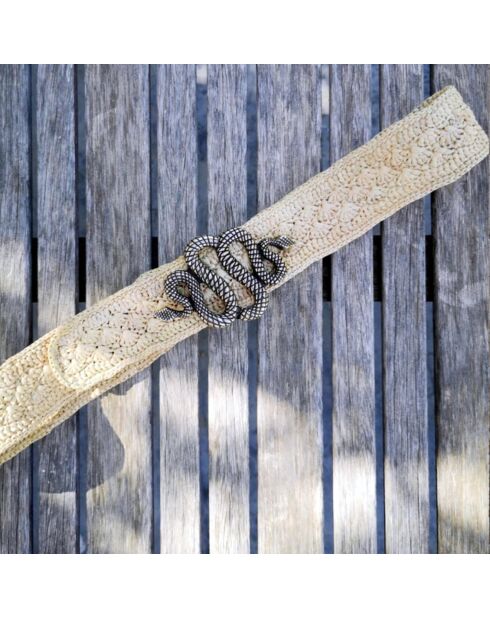 Ceinture en Raphia Serpent naturel